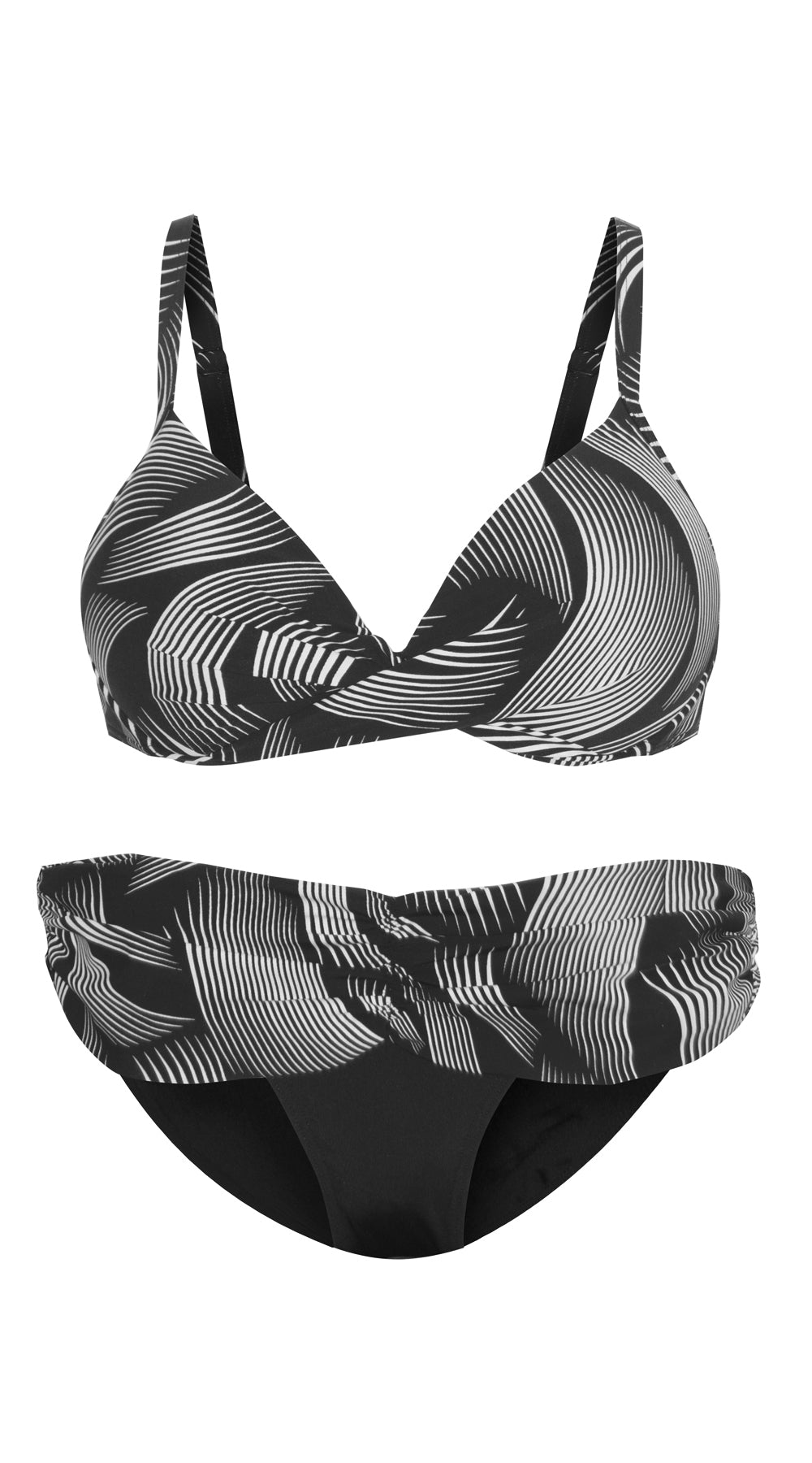 Ribbon Wrap Dual Cup U/W (B/C, D/DD & E/F cup) & Gathered Fold Down Pant - Bare Essentials