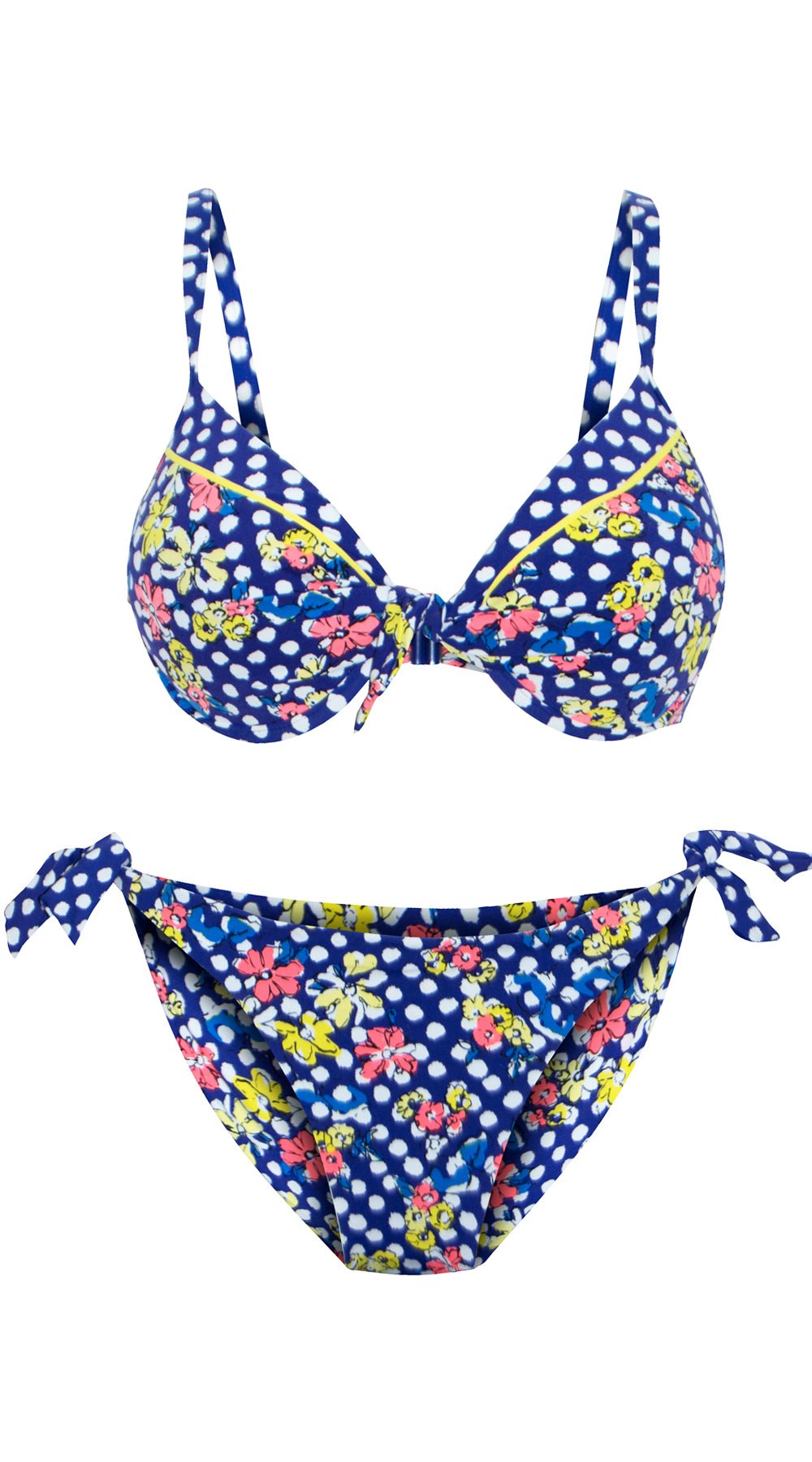 Screen Sirens Dual Cup U/W Tie Top & Reversible Tie Pant (Blueberry) - Bare Essentials