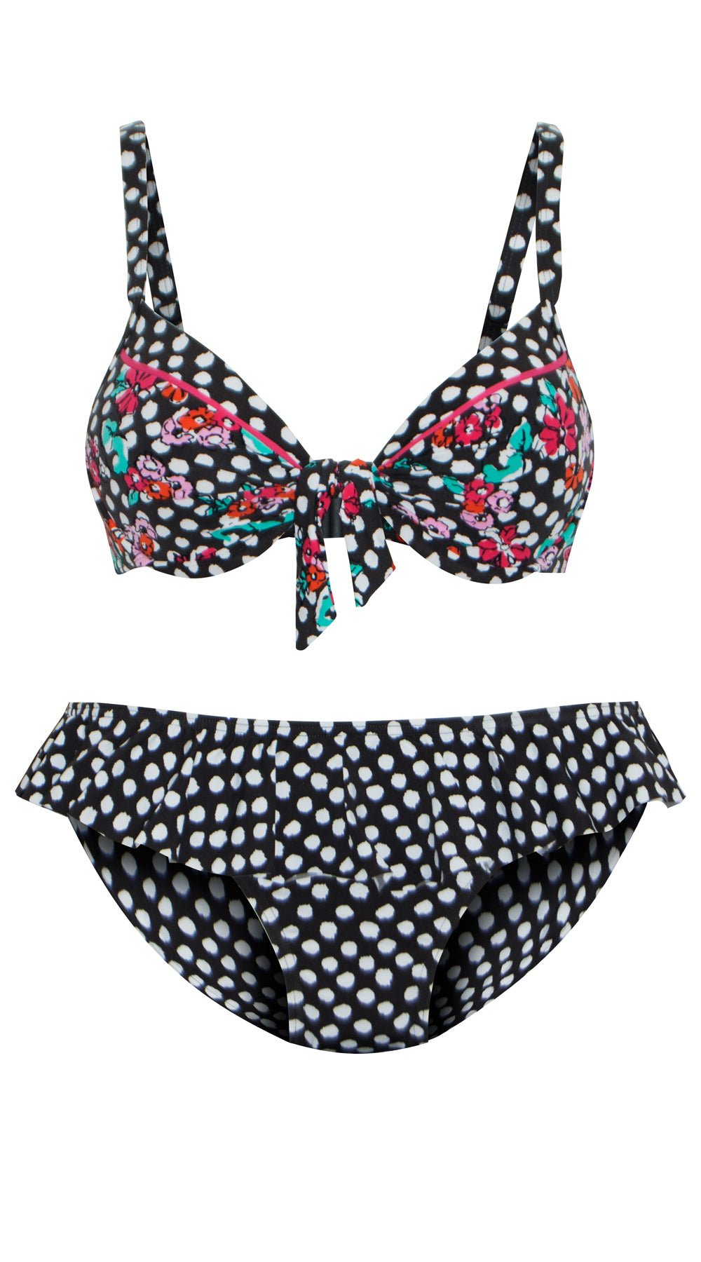 Screen Sirens Dual Cup U/W Tie Top & Skirt Pant (Mink) - Bare Essentials