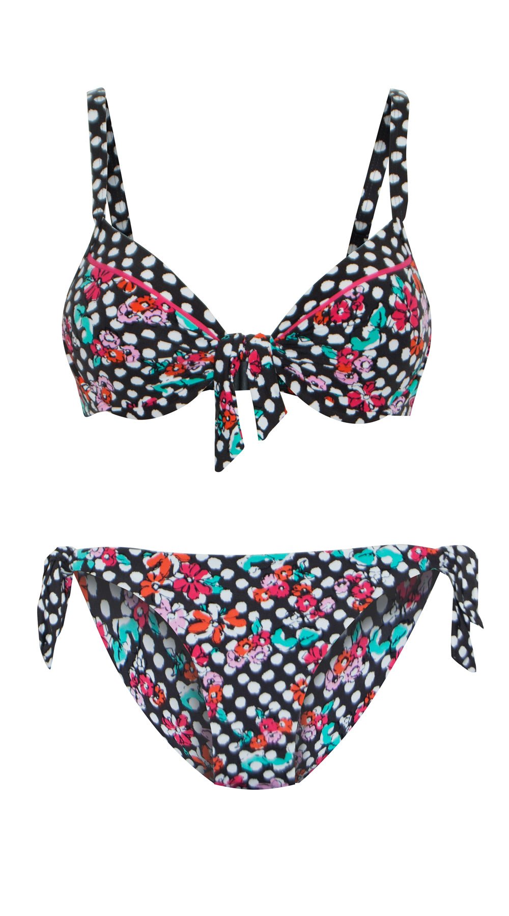 Screen Sirens Dual Cup U/W Tie Top & Tie Pant (Mink) - Bare Essentials