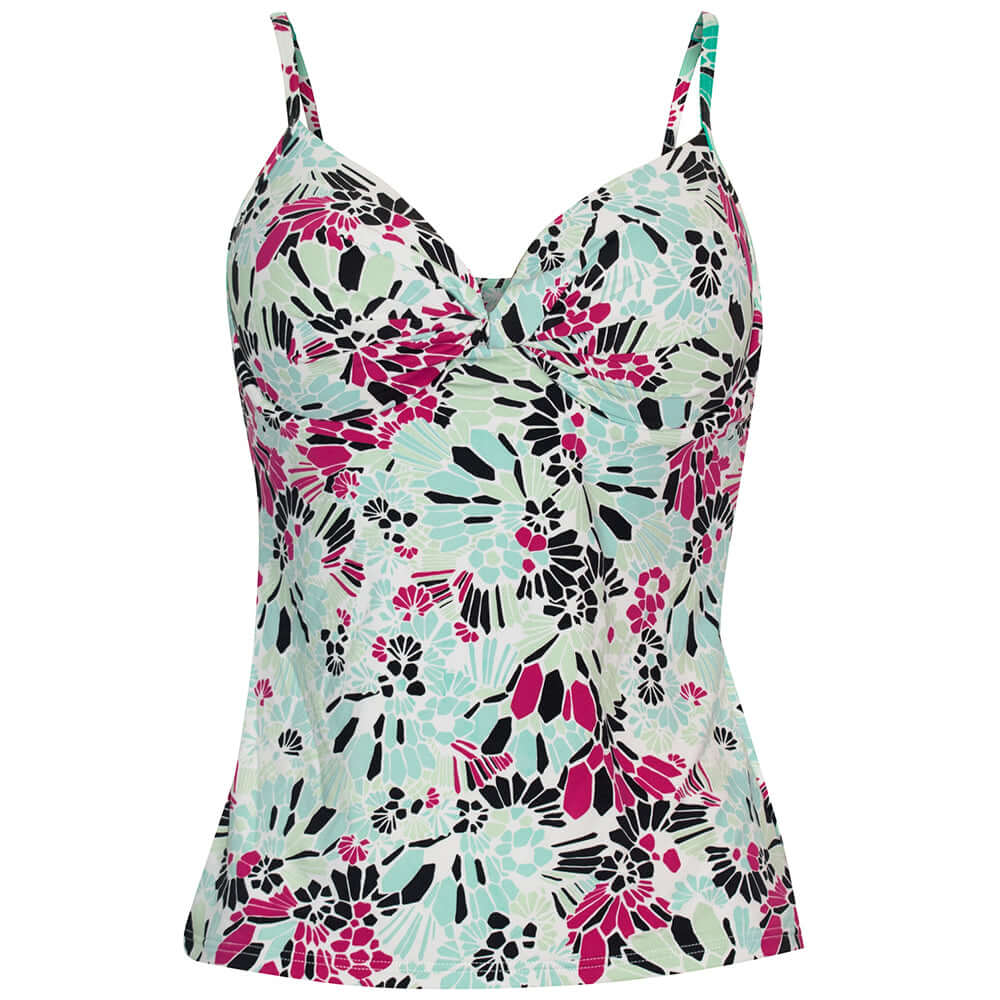 Tango Twist Tankini Top (Mink/Mint) - Bare Essentials