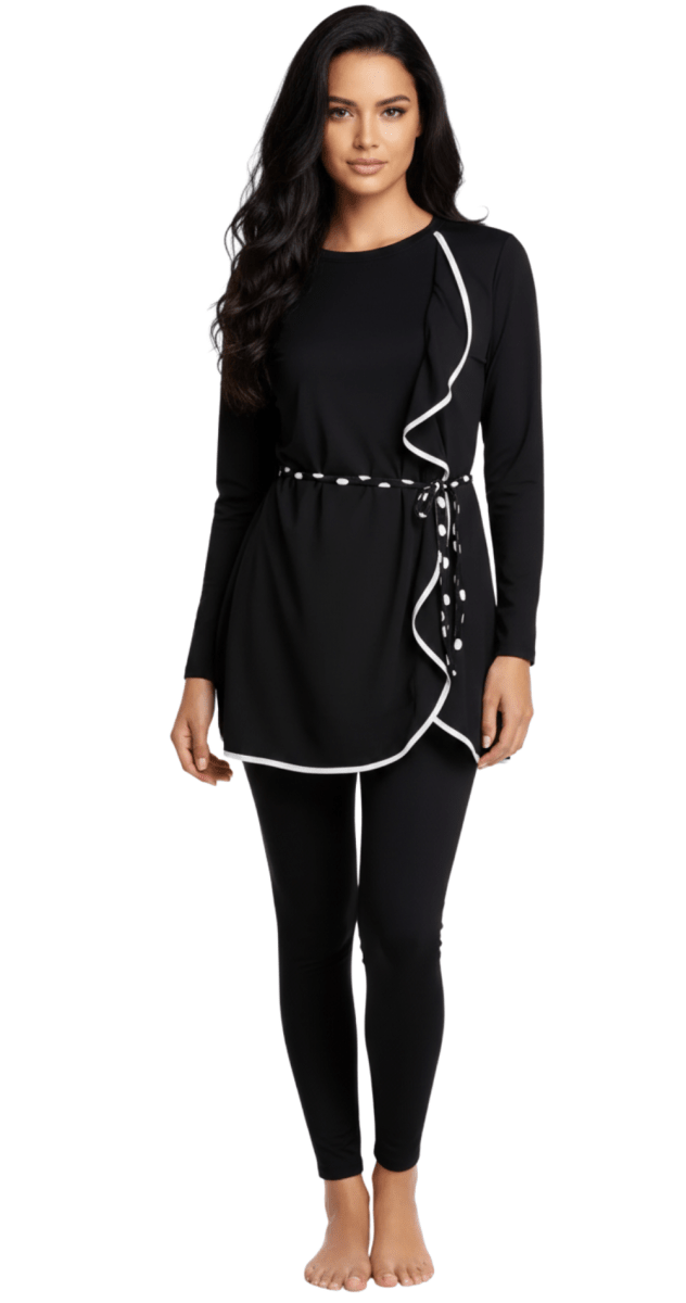 3 - in - 1 Black Belted Burkini - Bare Essentials
