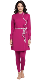 3 - in - 1 Pink Belted Burkini Set - Bare Essentials