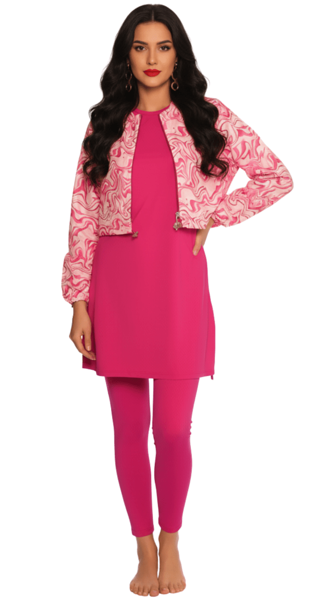 5 in 1 Pink Burkini - Bare Essentials
