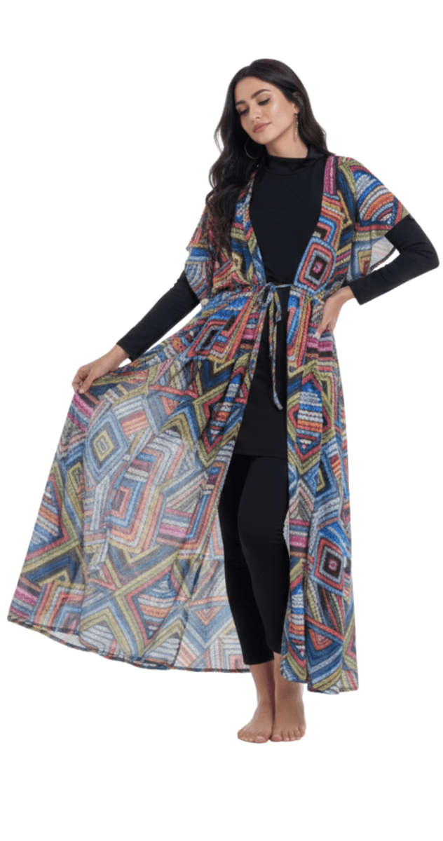 5 - Piece Marrakech Mosaic Belted Burkini Set - Bare Essentials