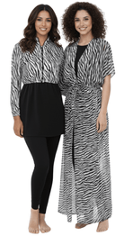 7 - Piece Zebra Print Burkini Set - Bare Essentials