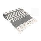 Alba Black Organic Turkish Beach Towel - Bare Essentials