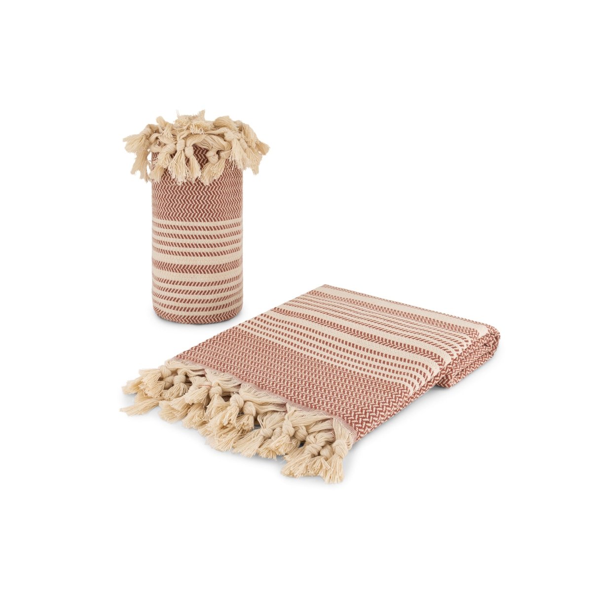 Alba Red Organic Turkish Beach Towel - Bare Essentials