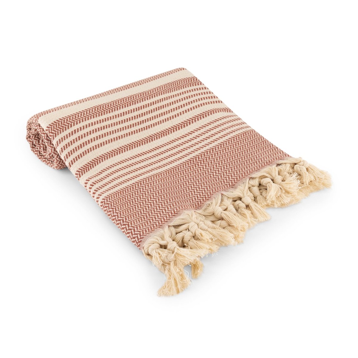 Alba Red Organic Turkish Beach Towel - Bare Essentials