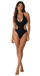 Analu Black Cut-Out Brazilian One-Piece Swimsuit - Bare Essentials