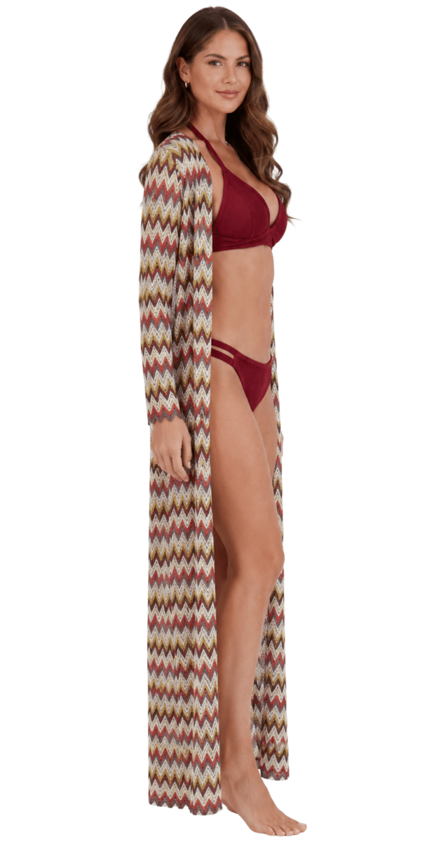 Autumn Dunes Long Beach Cover-Up Kimono - Bare Essentials