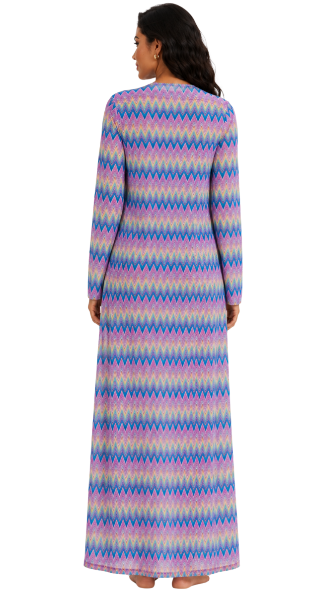 Azure Waves Long Beach Cover-Up Kimono - Bare Essentials