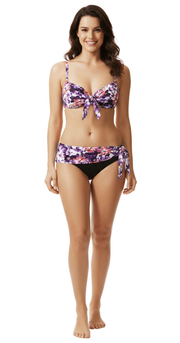 Bauhinia Dual Cup Tie Front (B/C, DD & E/F cup) & Tie Skirt Pant - Bare Essentials