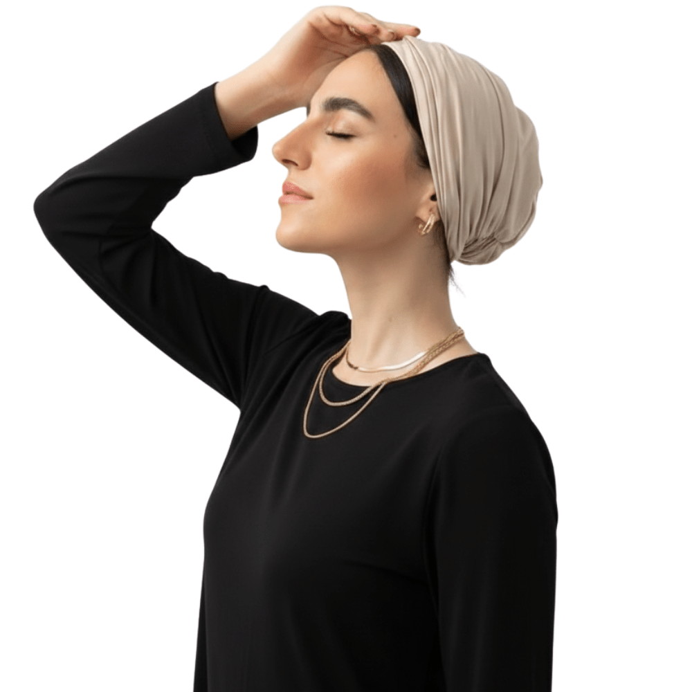 Beige Swim Turban - Bare Essentials