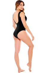 Body Liso Solid High Neck Swimsuit (Black) - Bare Essentials