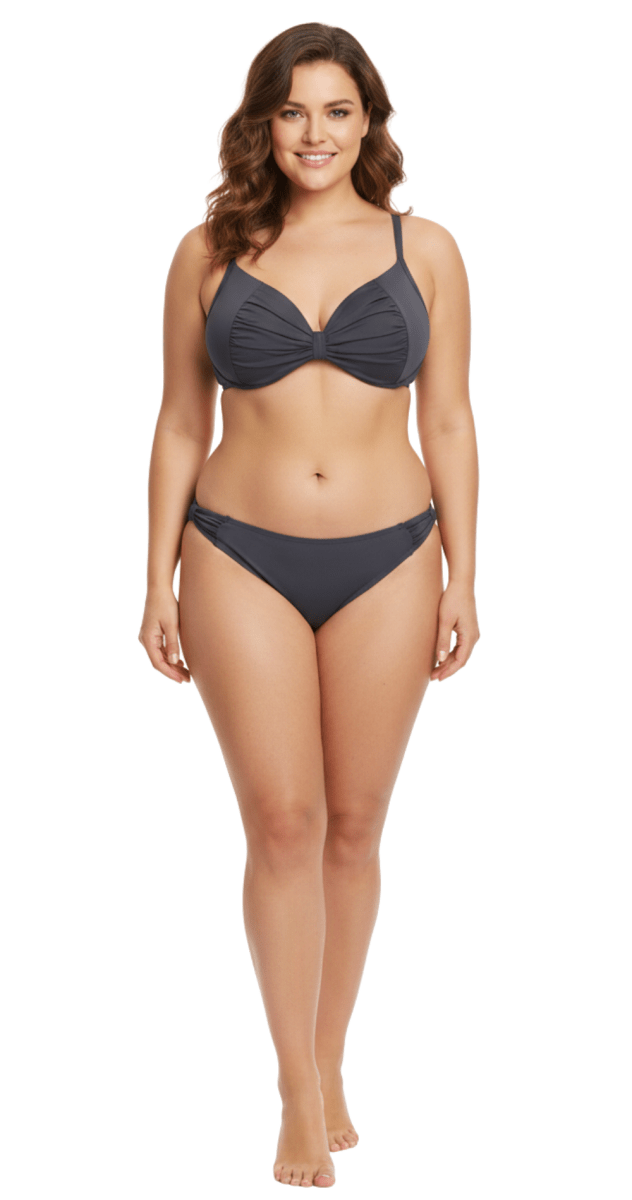 Bow Dual Cup U/W Top (B/C, D/DD & E/F) & Bow Side Hipster (Mink) - Bare Essentials