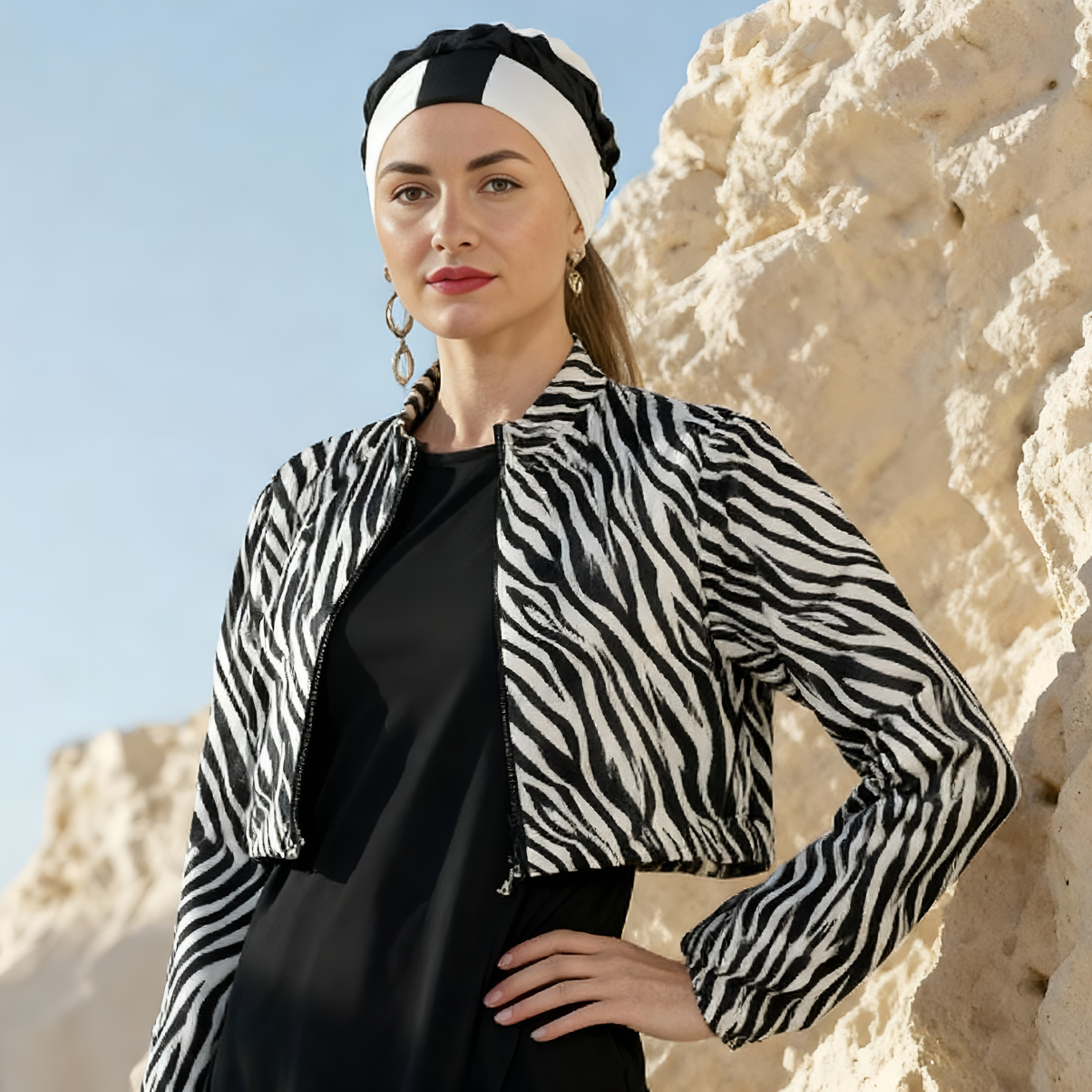 Complete modest burkini set with swim hijab and cover up Dubai | Bare Essentials Swimwear Dubai