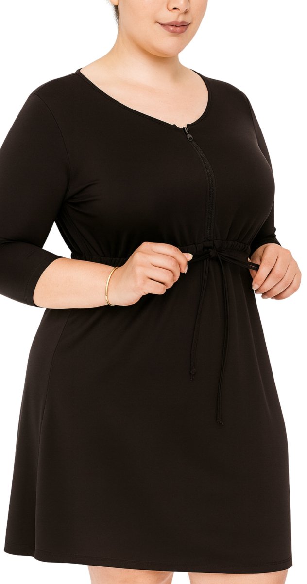 Classic Black A - Line Swim Dress - Bare Essentials