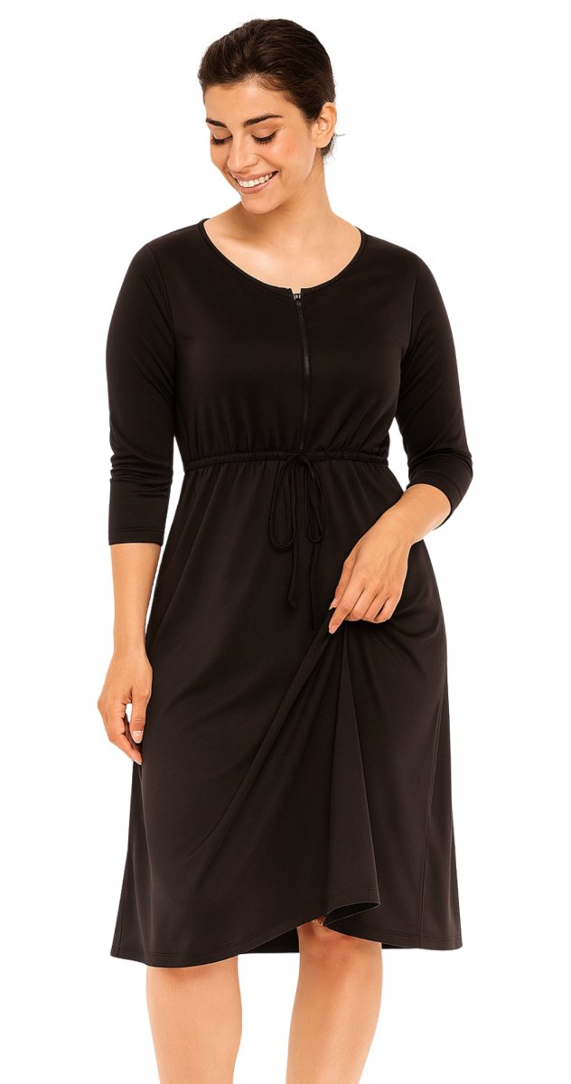 Classic Black A - Line Swim Dress - Bare Essentials