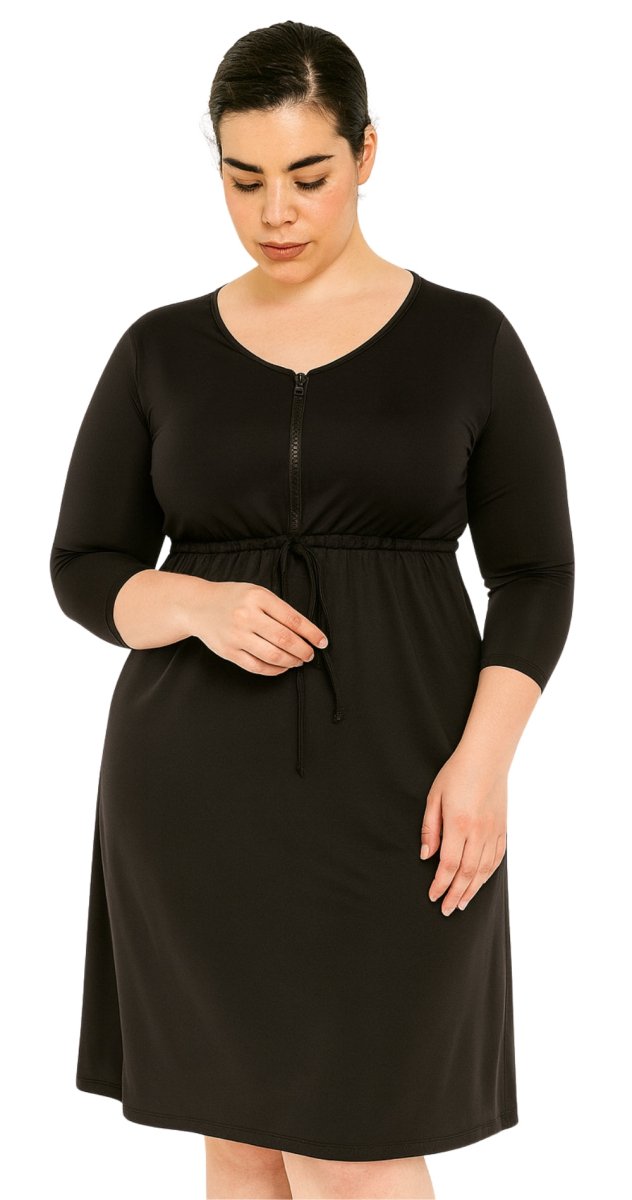 Classic Black A - Line Swim Dress - Bare Essentials