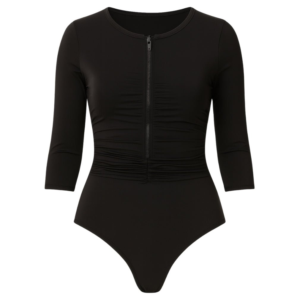 Classic Black Sleeved Swimsuits - Bare Essentials