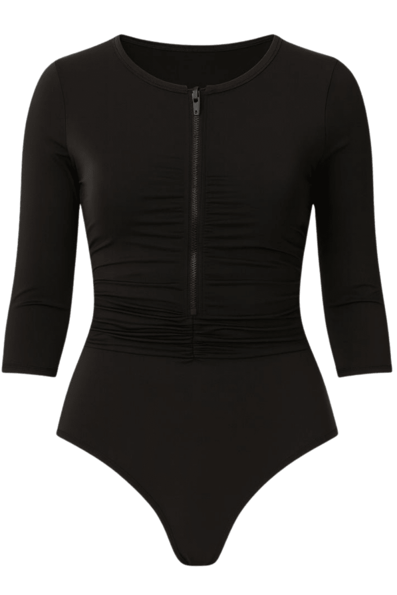 Classic Black Sleeved Swimsuits - Bare Essentials