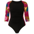 Colorful Spotted Sleeved Swimsuits - Bare Essentials
