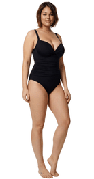 Contours U/W Cross Front Suit - E & F cup (Black) - Bare Essentials