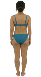 Contours U/W Cross Front Top (D, DD & E) & Mid - rise pant (Teal) - Bare Essentials