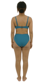 Contours U/W Cross Front Top (D, DD & E) & Ruched Front Pant Teal - Bare Essentials