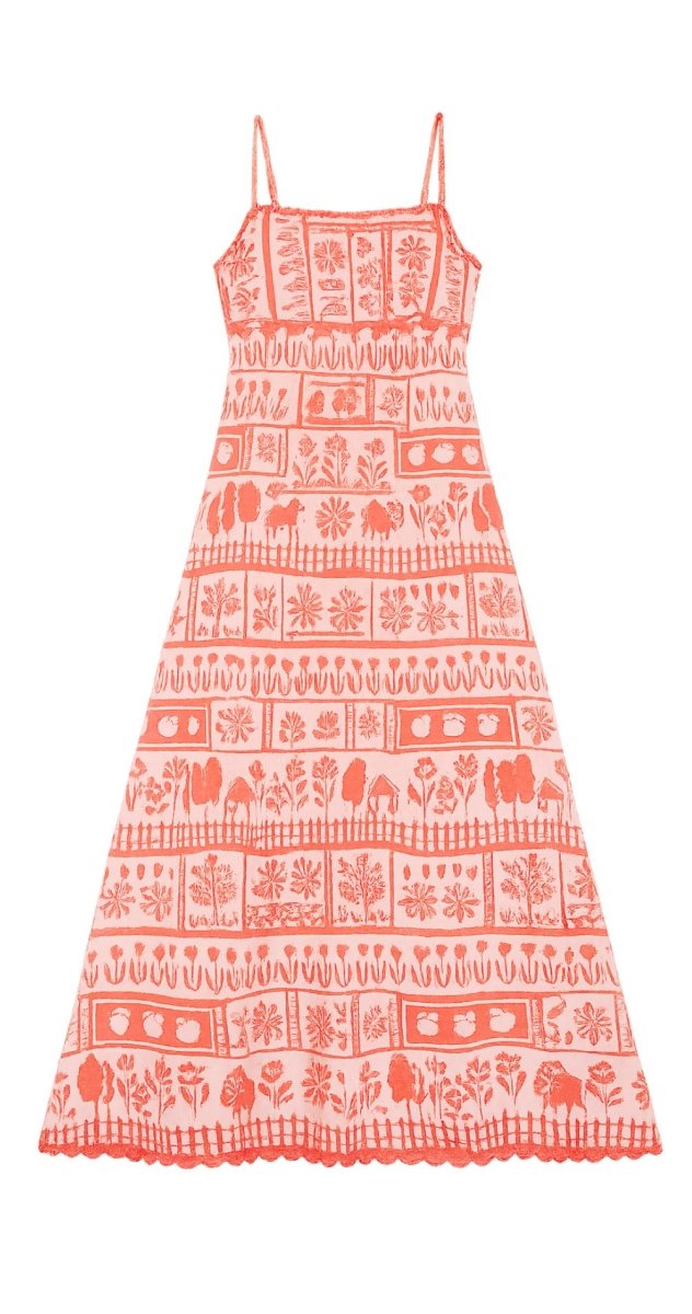 Coral Printed Maxi Slip Dress - Bare Essentials