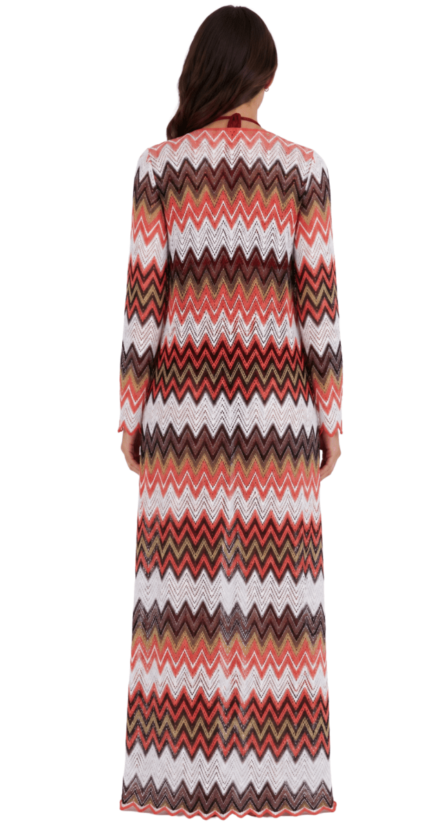 Coral Sunset Long Beach Cover-Up Kimono - Bare Essentials