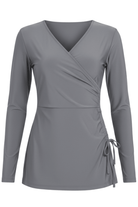 Croise Swim Top (Grey) - Bare Essentials