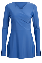 Mandarin blue croise burkini top mix and match modest swimwear Dubai