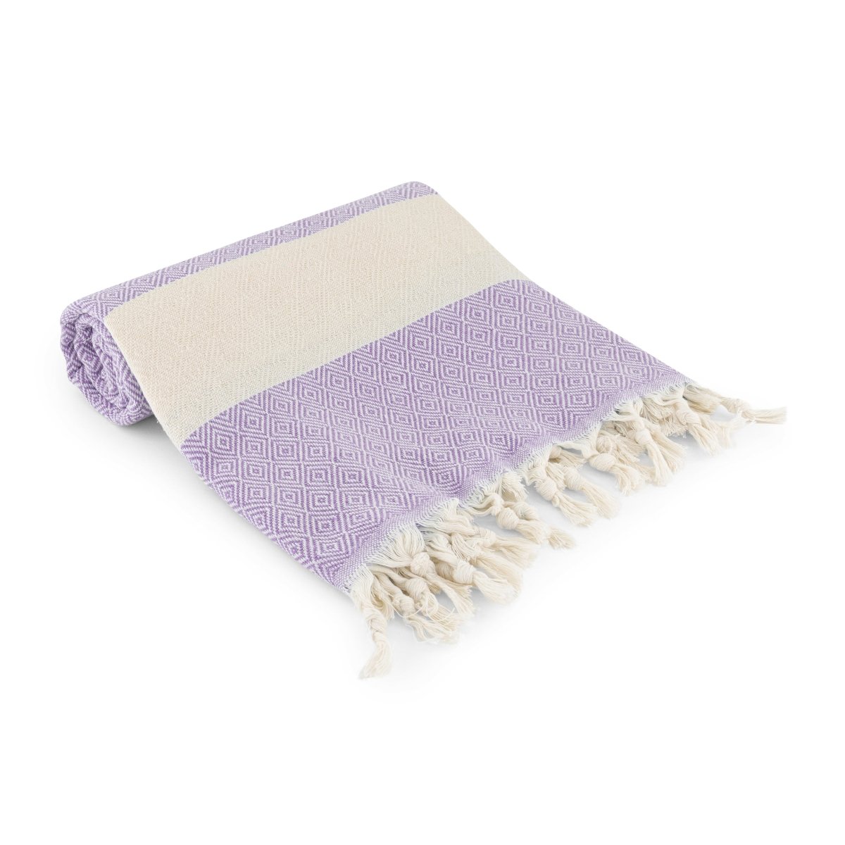Diamond Lilac Organic Turkish Beach Towel - Bare Essentials