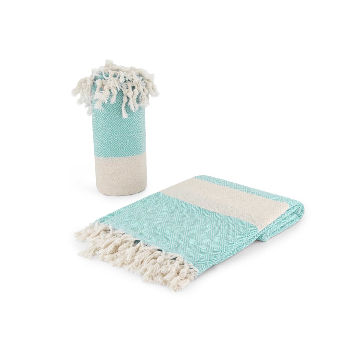 Diamond Mint Organic Turkish Beach Towel - Bare Essentials