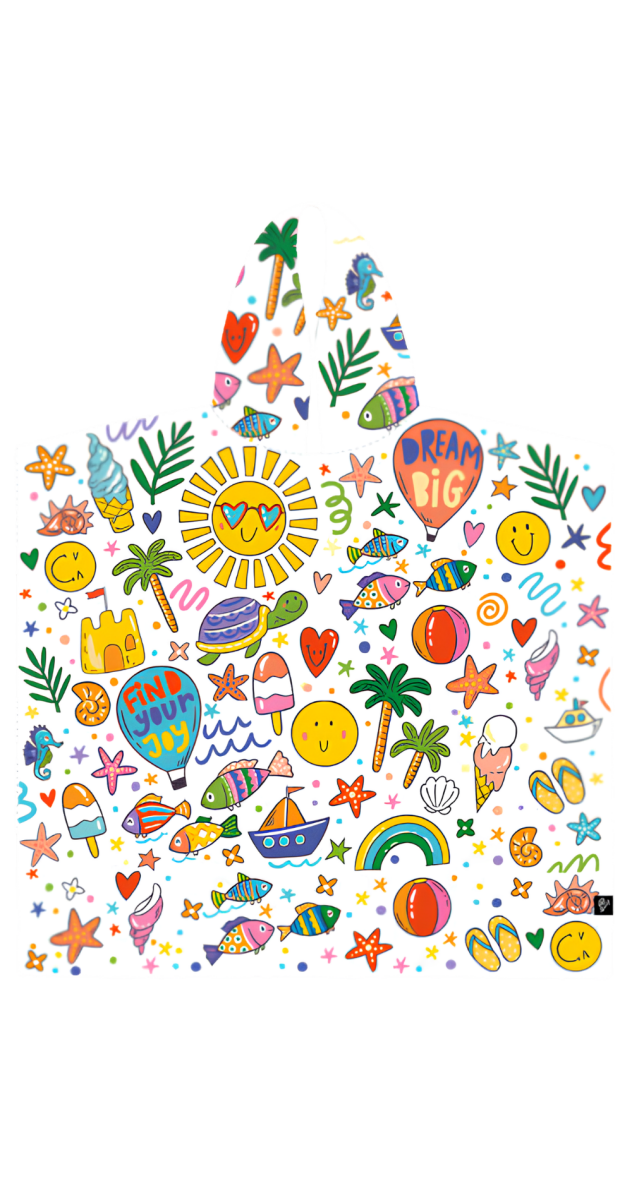 Doodle Splash Kids Poncho Bamboo Towel - Bare Essentials