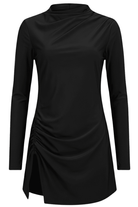 Black drape burkini top mix and match modest swimwear Dubai