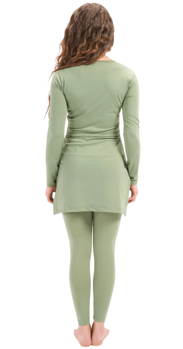 Drape Swim Top (Hedge Green) - Bare Essentials