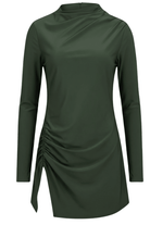 Olive green drape burkini top mix and match modest swimwear Dubai