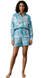 Eddie Two - Piece Set - Long Sleeve Shirt & Shorts (Blue) - Bare Essentials