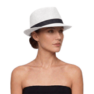 Fedora Style Straw Hat (White) - Bare Essentials