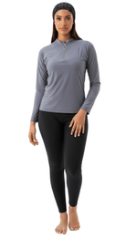 Long sleeve grey rashguard Dubai mix and match swim leggings