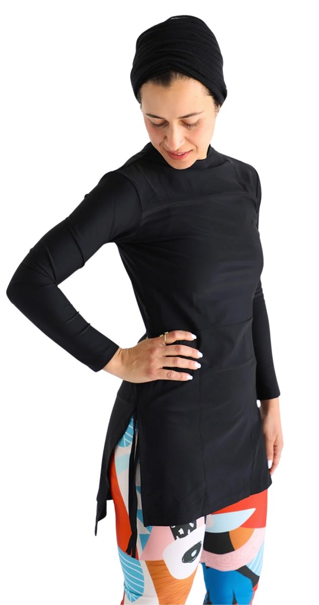 High Neck Swim Top (Black) - Bare Essentials