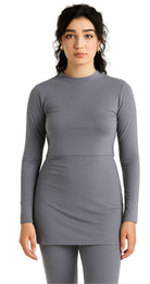 High Neck Swim Top (Grey) - Bare Essentials