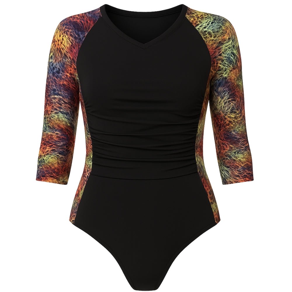 Jungle Sea - print Sleeved Swimsuits - Bare Essentials