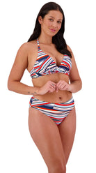 Leila Multi-Fit Wrap Tri Top & Mid-rise Pant (Navy) - Bare Essentials