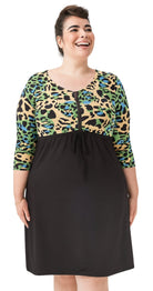 Leopard Print A - Line Swim Dress - Bare Essentials
