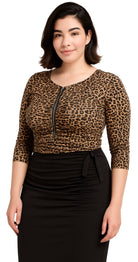 Leoprard print Sleeved Swimsuits - Bare Essentials