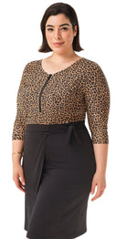 Leoprard print Sleeved Swimsuits - Bare Essentials